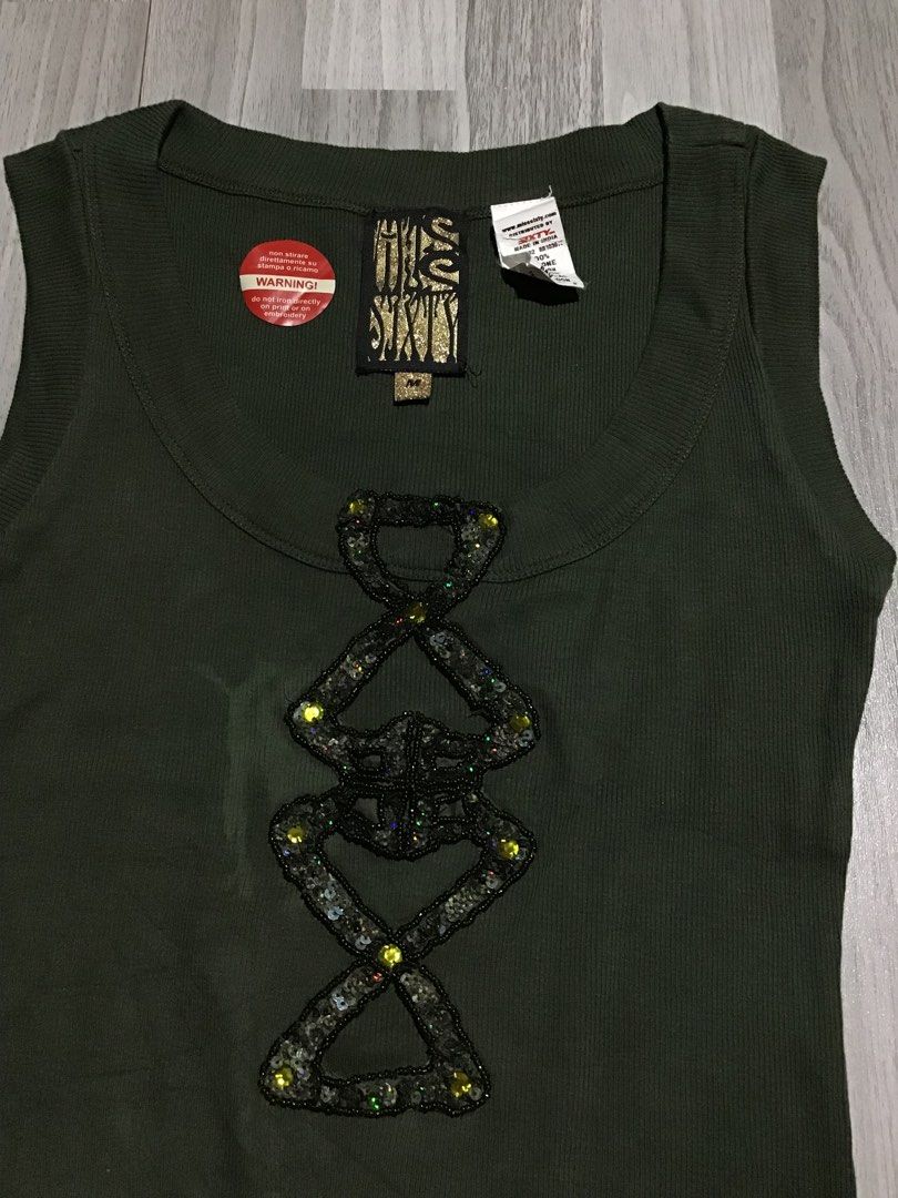 Missixty olive green ribbed tank top (Category: Sleeveless) located in Davao. Submitted by ljay.thriftedfinds (Listing ID 1465812031, Image 2). Description: .