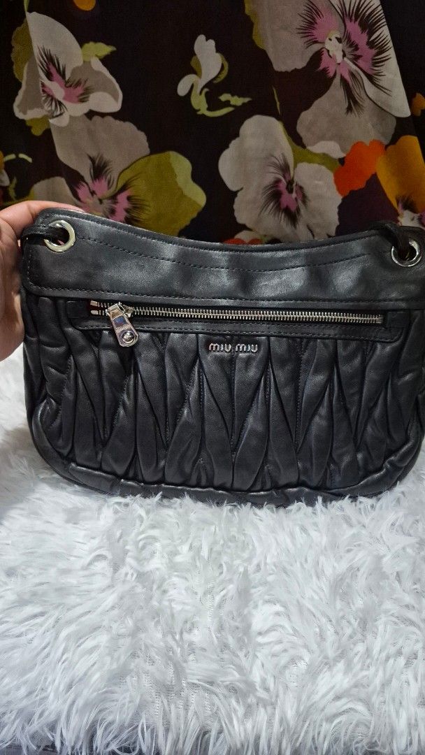 Miu Miu Black Quilted Leather Shoulder Bag (Category: Shoulder Bags) located in Baguio. Submitted by jhaz_bags (Listing ID 1465821090, Image 3). Description: no major flaws no rubs sa body strap nice pa in good condition auth.