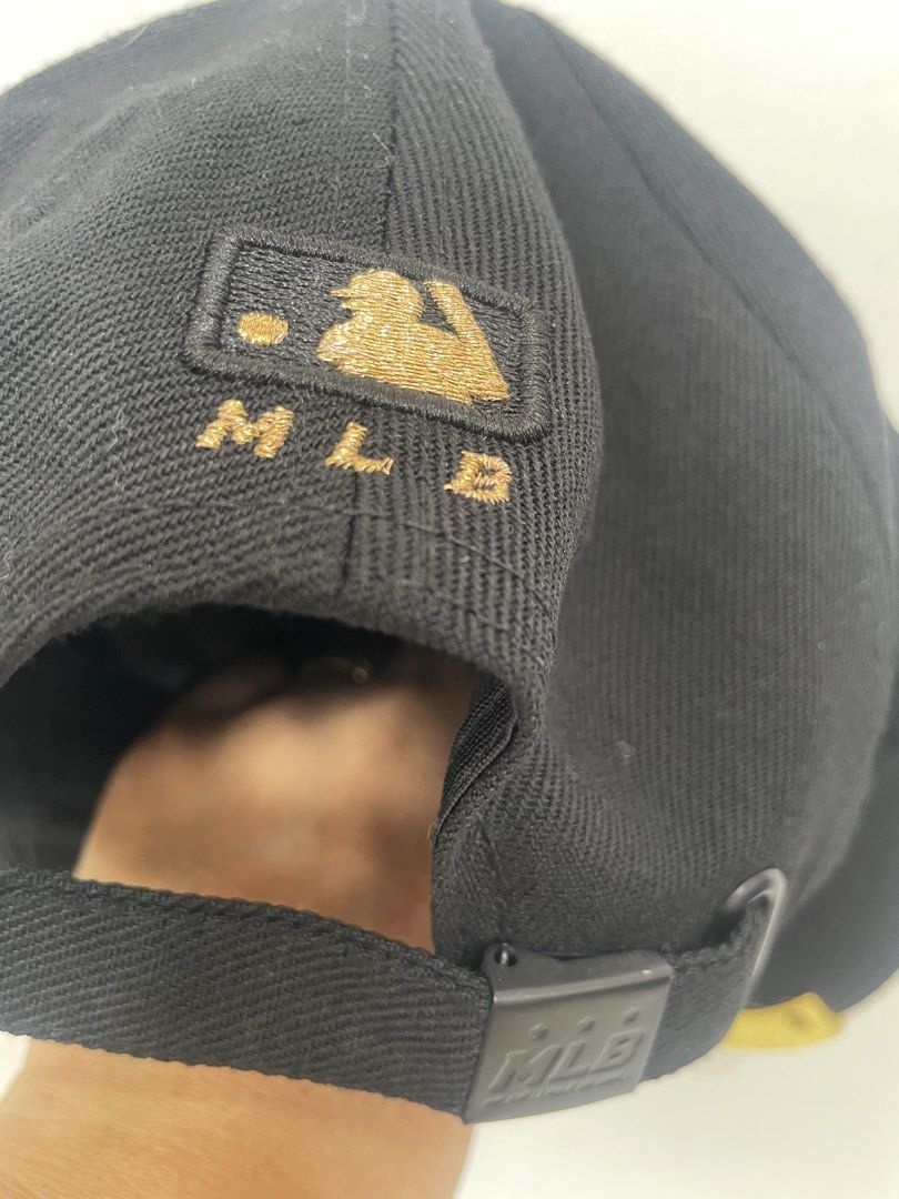 MLB New York Yankees Black Gold Baseball Cap (Category: Caps & Hats) located in Las Pinas. Submitted by qcleopatrastrove (Listing ID 1465768982, Image 3). Description: *With rust on the metal accent (See the first photo.) Please manage your expectations. Thank you.🤎.