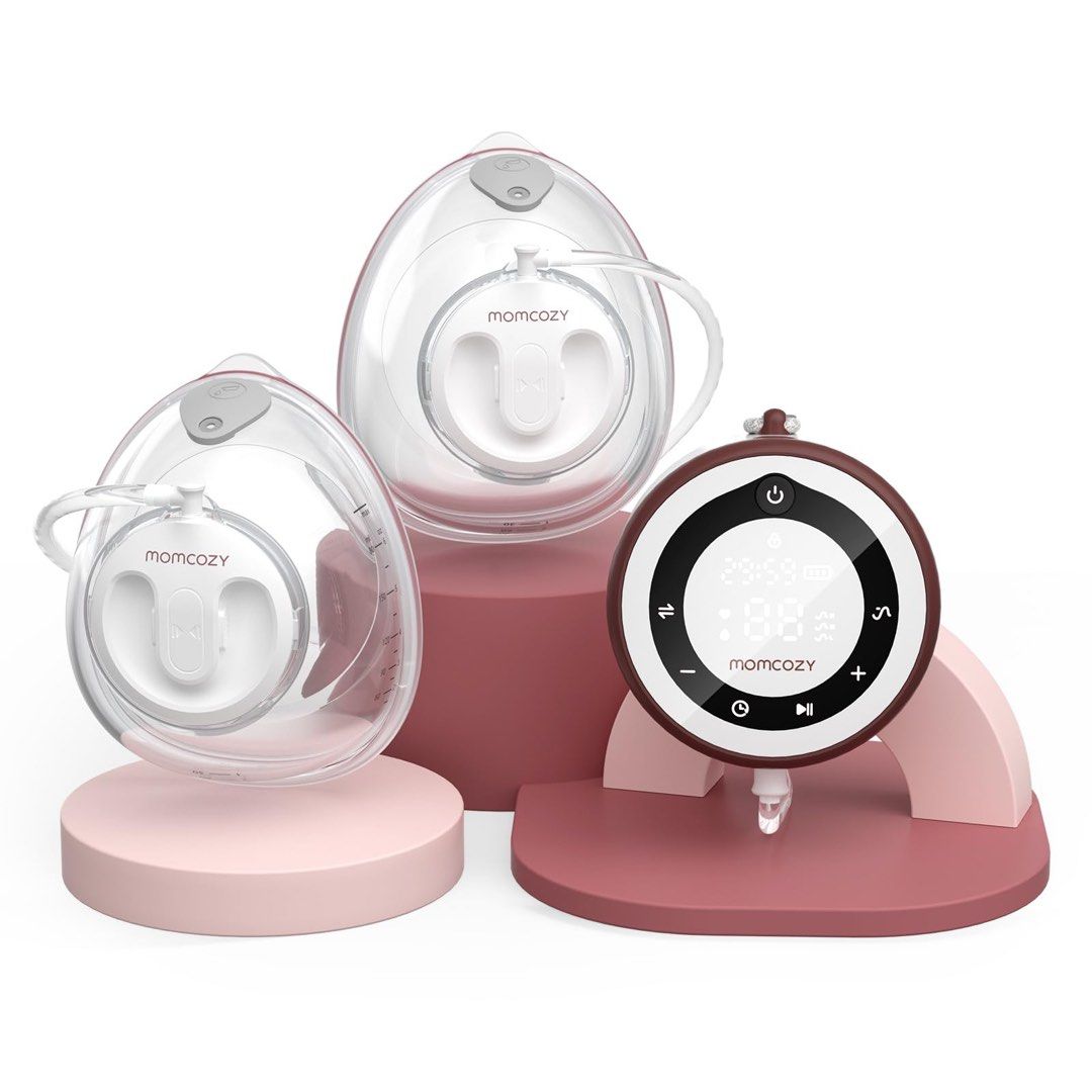 Momcozy Wearable Breast Pump Double Set (Category: Breastfeeding & Bottle Feeding) located in Manila. Submitted by mommyjienna (Listing ID 1465826294, Image 1). Description: - Authentic Momcozy double wearable breast pump set (Pink & White) - Hands-free, compact design for discreet pumping anytime, anywhere - Includes two collection cups, tubing, and a central digital controller - Features multiple adjustable modes and a convenient timer display 