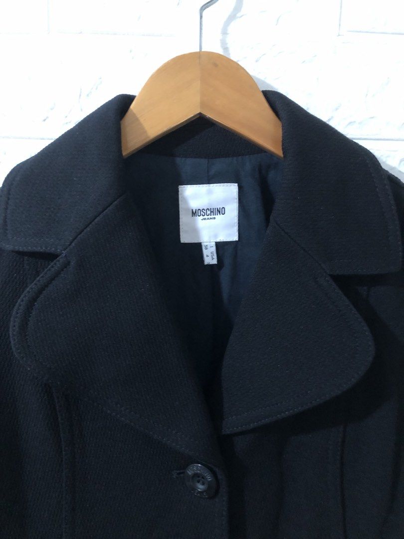 Moschino Long Coat (Category: Coats, Jackets and Outerwear) located in Puerto Princesa. Submitted by vanjagmis (Listing ID 1465848316, Image 2). Description: Moschino Long Coat ♻️SIZE: Medium ♻️DIMENSION: 17 x 36 ♻️CONDITION: Excellent ♻️ISSUE: None 💸MINE: 500 Only🏷️ 🚨No return and exchange. 🚨Check all the details and pics before purchasing the item. 🚨Color may vary due to lighting. 🚨Manage your expectations since all items are thrifted. 🚨