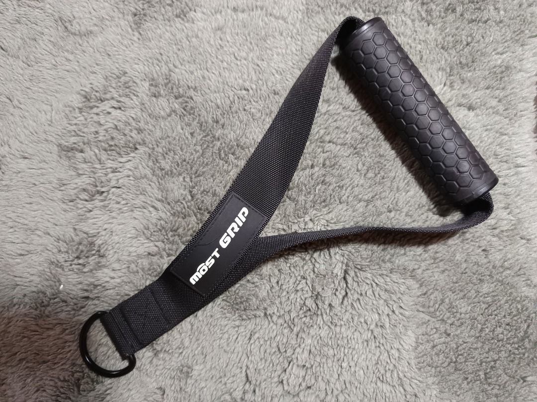 Most Grip Cable Handle Attachment +heavy duty cable handle (Category: Weights & Dumbbells) located in Baguio. Submitted by cracklin.aniue26 (Listing ID 1465913279, Image 2). Description: Brand: MOST GRIP (1 pc only) • Condition: Very good. Perfect stitching and grip texture. Has minor, standard cosmetic paint scraping on the steel D-ring from carabiner contact (check photo). •Bonus Generic Heavy-Duty D-Handle Condition: Good, fully functional. Lo
