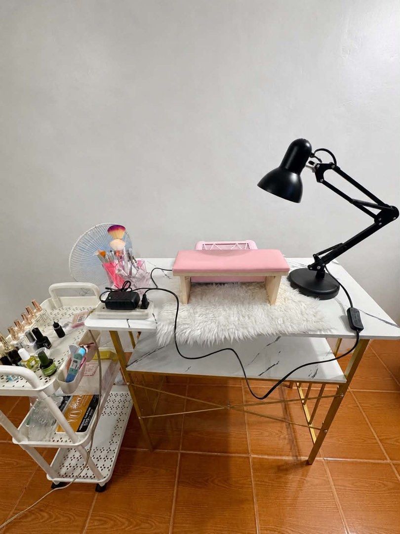 NAIL SET (Category: Hands & Nails) located in Carmona. Submitted by rgys_ (Listing ID 1465853354, Image 1). Description: FOR SALE‼️ 💅NAIL SET💅 Inclusions: ✨Nail table ✨Adjustable LED nail lamp ✨UV light ✨LED lamp nail glue & quick dryer lamp ✨Electric nail drill ✨Nail hand rest ✨Nail dust collector ✨3 tier trolley organizer ✨12pcs gel polish ✨Nail prep set (top coat, base coat, dehydrator, primer) ✨Different nail brushes ✨Nail polish remover ✨N