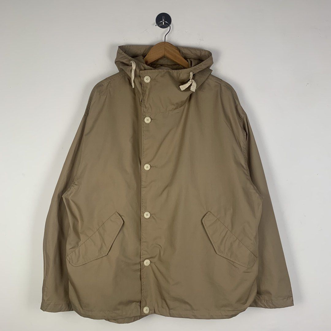Nanamica Hooded Jacket Sand Beige (Category: Coats, Jackets and Outerwear) located in Cavite. Submitted by francuhstuff_ph (Listing ID 1465931397, Image 1). Description: Nanamica Hooded Jacket Sand Beige XL Length: 29.5 Width: 25.5 Sleeve: 24 Shoulder: 23 Hem: 25.5 Used excellent condition No flaws/issues.