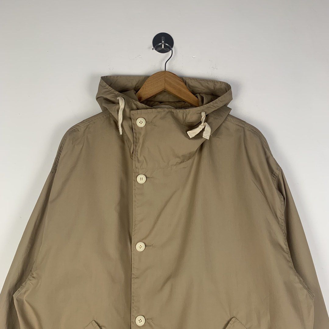 Nanamica Hooded Jacket Sand Beige (Category: Coats, Jackets and Outerwear) located in Cavite. Submitted by francuhstuff_ph (Listing ID 1465931397, Image 2). Description: Nanamica Hooded Jacket Sand Beige XL Length: 29.5 Width: 25.5 Sleeve: 24 Shoulder: 23 Hem: 25.5 Used excellent condition No flaws/issues.