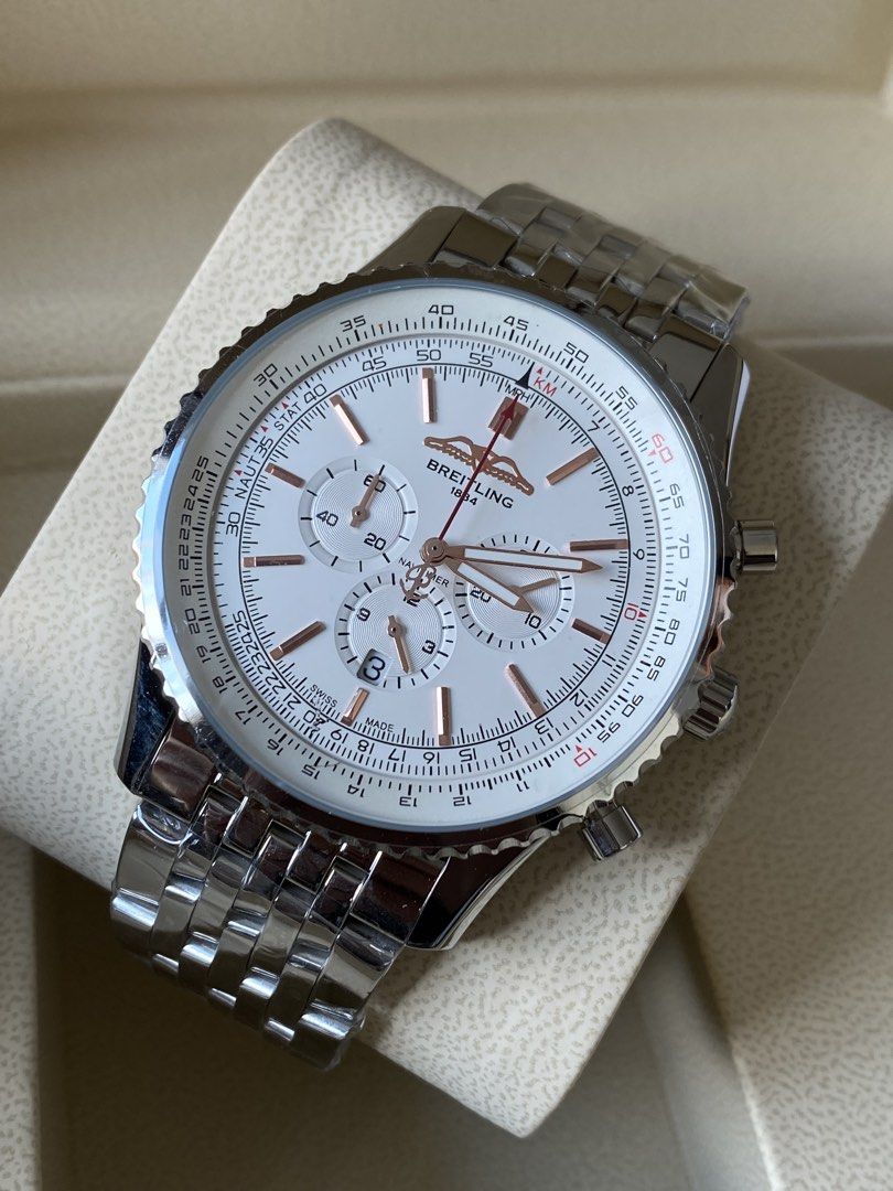 Navitimer Chronograph 41mm (Category: Men's Watches) located in San Juan City. Submitted by loveswatches22 (Listing ID 1465834248, Image 2). Description: ⌚ Navitimer Chronograph 41mm – Japan Quality Specifications: * Case Size: 41mm * Movement: Quartz * Function: Chronograph / Stopwatch ⏱️ * Display: Analog * Style: Aviation-Inspired Luxury * Design: Classic, sporty, and elegant * Target: Men * Availability: On Hand * Shipping: Nationwide * Payme