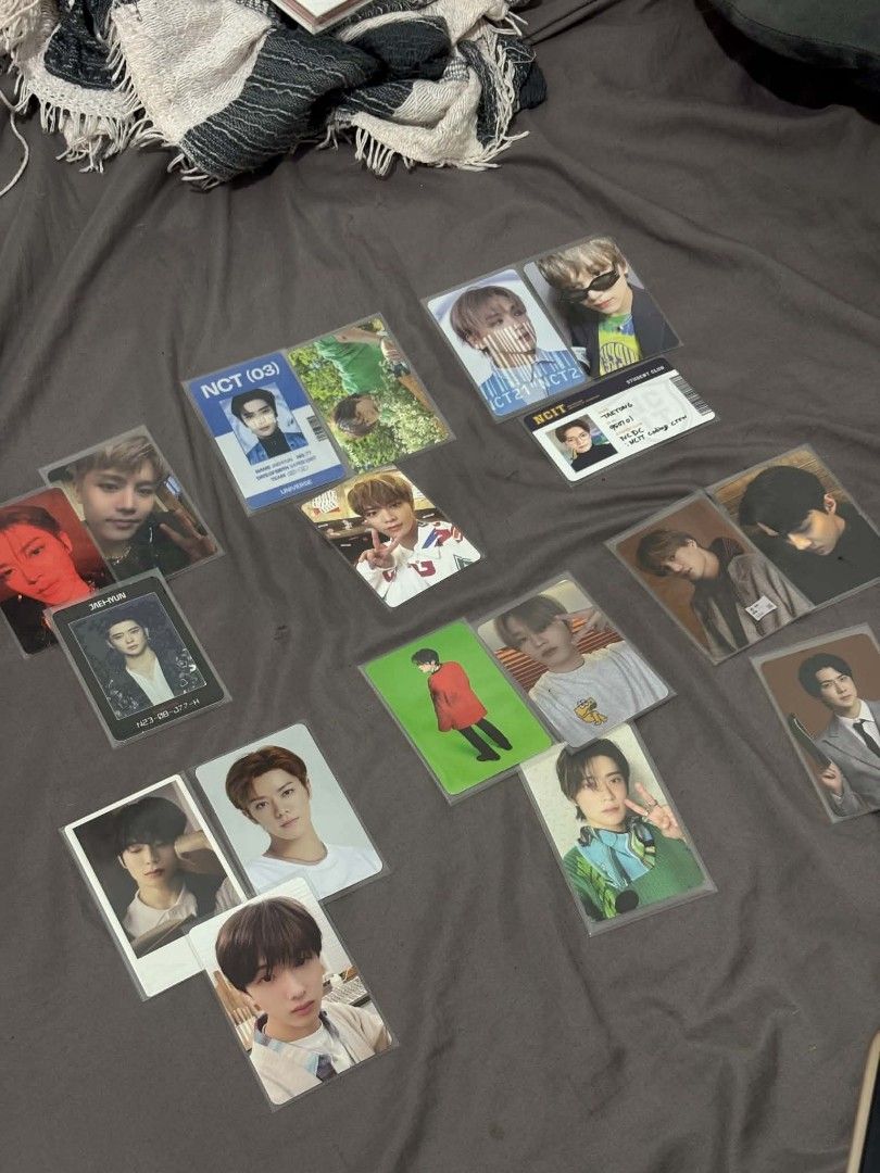 NCT Photocards Sets (Category: K-Wave Merchandise) located in Caloocan City. Submitted by sophiasara55546 (Listing ID 1465912557, Image 1). Description: - Official NCT photocard bundles available in Sets A, B, C, and D - Exo Photocard - Features members: Taeyong, Jaehyun, Yuta, Haechan, and Jisung - Includes a mix of album inclusions, ID cards, and polaroids - All photocards come with protective clear sleeves - Selling as sets only (prices indica