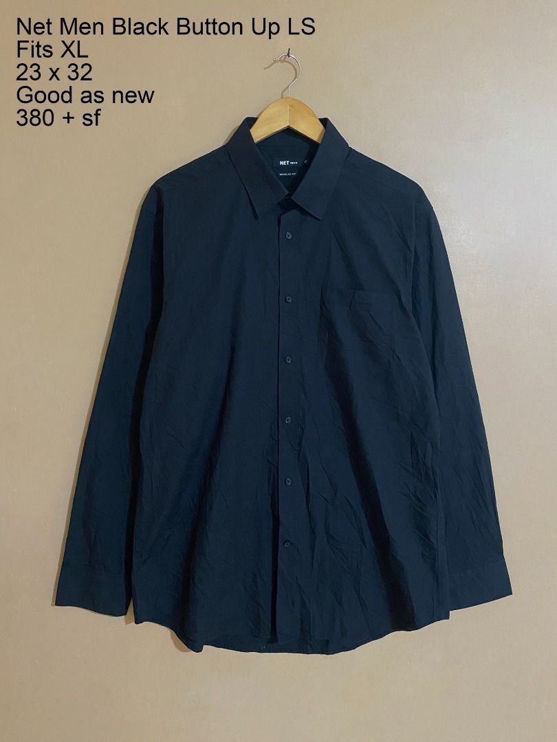 Net Men Black Button Up Long Sleeves (Category: Tshirts & Polo Shirts ) located in Cadiz. Submitted by thespotcdz (Listing ID 1465853582, Image 1). Description: Fits XL Width 23" Length 32" Good as new .