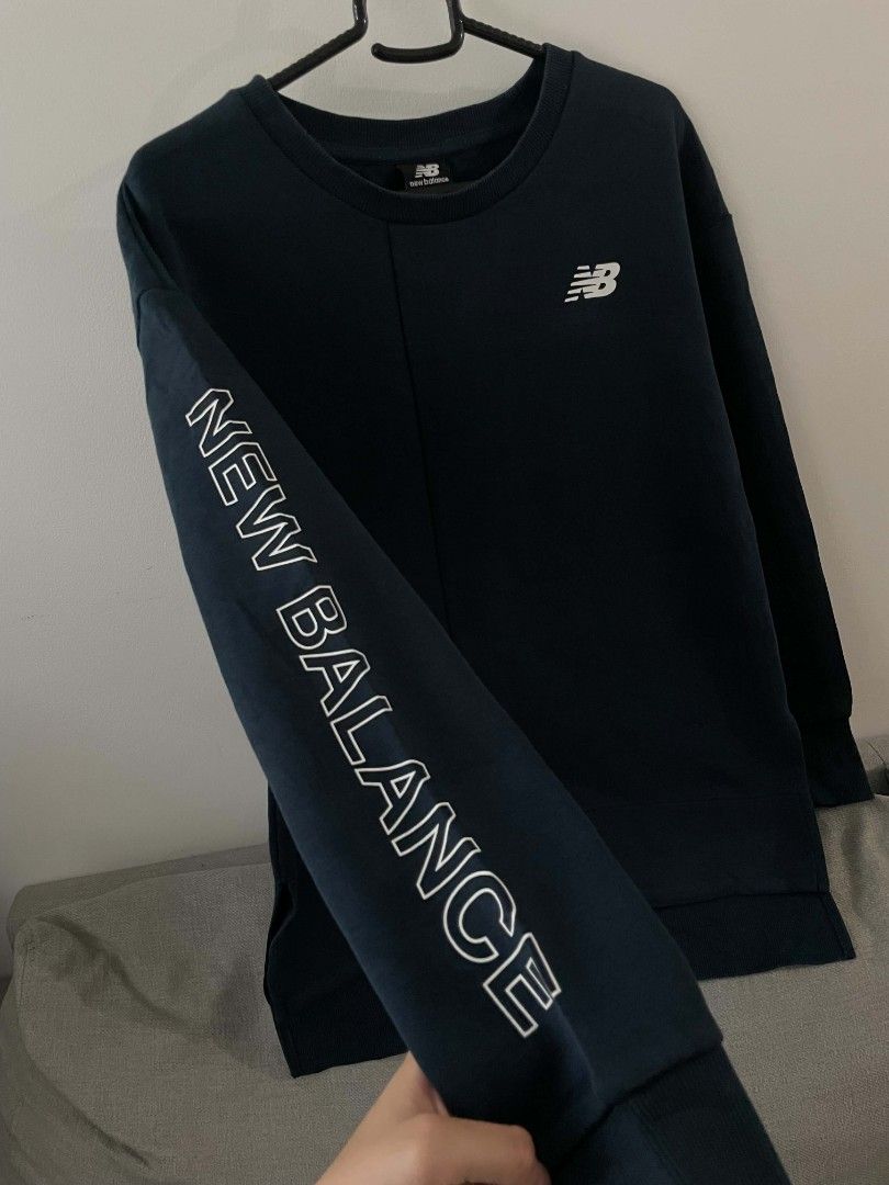 New Balance Dark Blue Sweater (Category: Coats, Jackets and Outerwear) located in Quezon City. Submitted by mariaplusmoshi (Listing ID 1465760408, Image 2). Description: deets alr posted 📍Ever, Commonwealth, Q.C MOP: Gcash Lalamove/J&T.