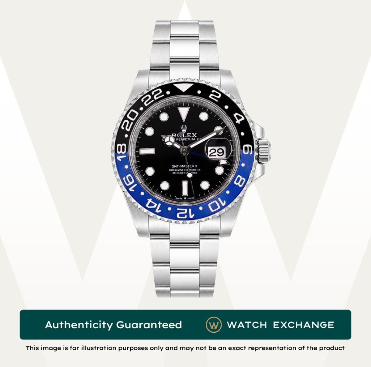 [New] Rolex GMT Master II Batman Oyster 126710BLNR 126710 Black Dial Z29346 Oct 2026 (Category: Watches) located in Singapore. Submitted by watchexchange.sg (Listing ID 1465840278, Image 1). Description: [New] Rolex GMT Master II Batman Oyster 126710BLNR 126710 Black Dial Z29346 Oct 2026 Price: $23,700 Brand: Rolex Model: 126710BLNR Condition: New Dial: Black Case Diameter: 40mm Material: Stainless Steel Original Box: Yes Original Cert/Papers: Ye