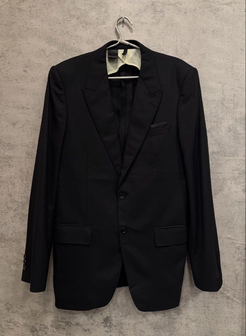 n.hoolywood - COMPILE LINE TAILORED JACKET (Category: Coats, Jackets and Outerwear) located in Makati City. Submitted by daboy_ (Listing ID 1465945944, Image 1). Description: Size: 40 In excellent condition Made in: Japan Material: 100% Laine wool Dimensions Width: 19.5” Length: 30.5” Sleeves: 25” Shoulder: 16”.