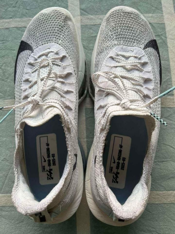 Nike and Asics Running Shoes Bundle (Category: Activewear) located in Caloocan City. Submitted by _skea (Listing ID 1465897428, Image 2). Description: 👟Nike Alphafly 3 "Gridiron" Size: 12 (TTS) Mileage: 131.49 km Price: P4,500 ✅ Race day shoes 👟ASICS Magic Speed 4 "White Blue Expanse" Size: 12.5 (narrow sizing, fits US12) Mileage: 257.87 km Price: P3,500 ✅Good for tempo or speedy long runs ✅Grippy outsole (ASICSGRIP) RFS: Decluttering Slightly 