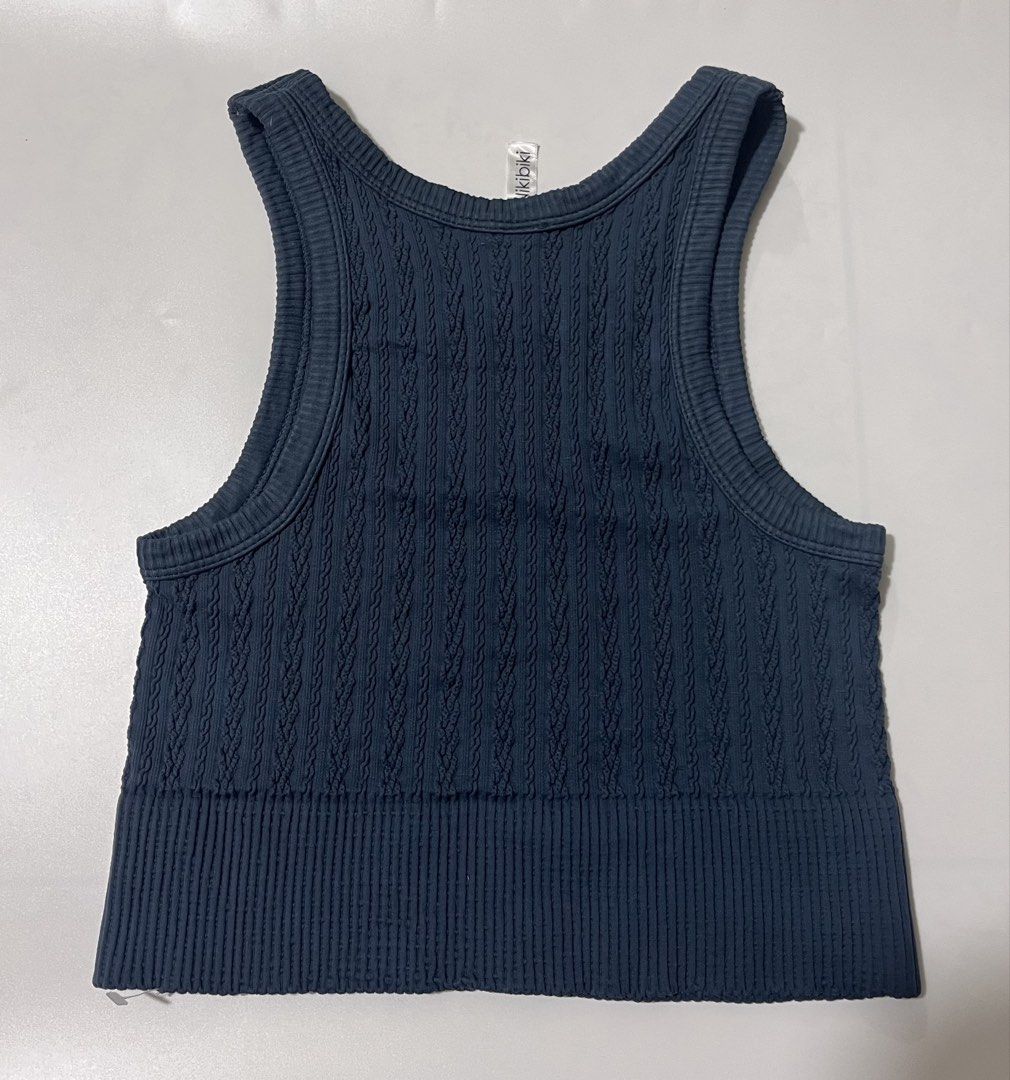 NIKIBIKI Cable Knit High Neck TankTop (Category: Activewear) located in Manila. Submitted by dayclutter (Listing ID 1465831164, Image 2). Description: Fit to S-M issue: cut nwash tag.