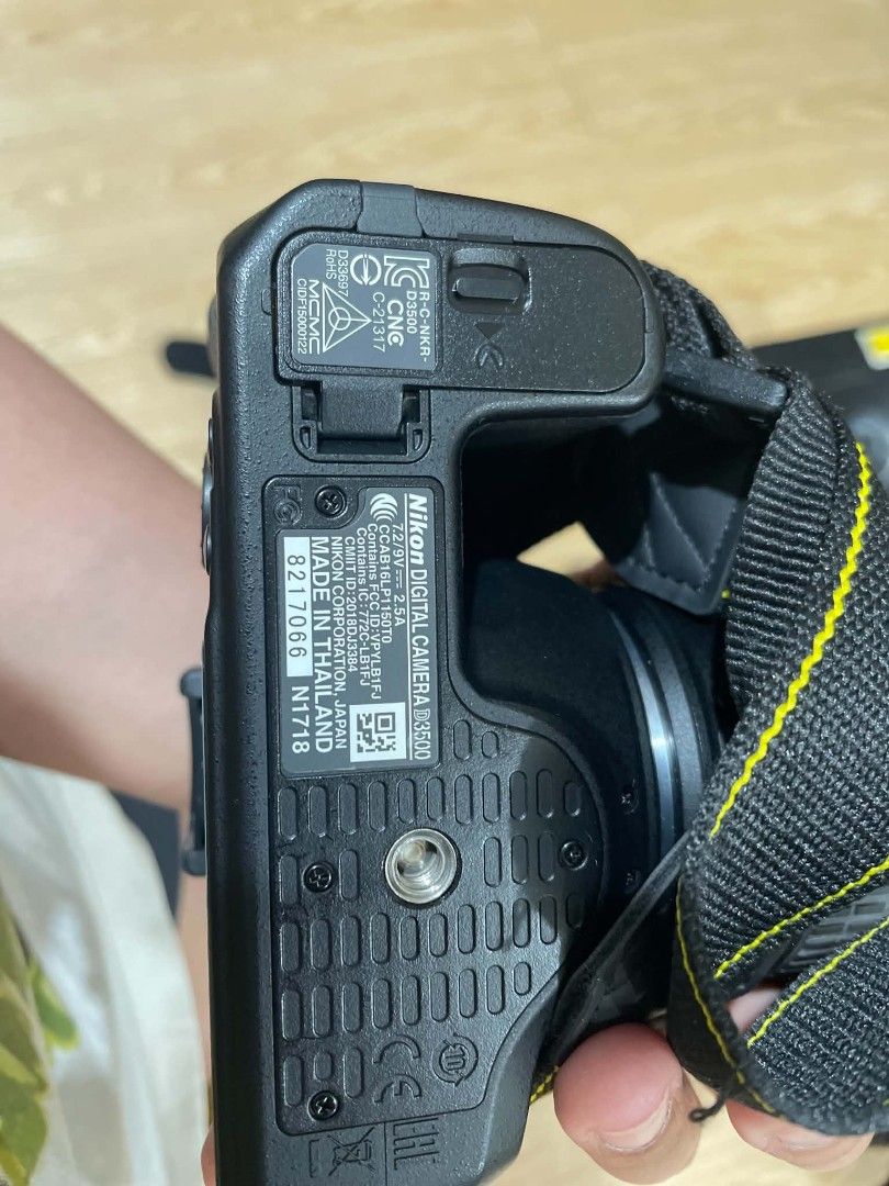 Nikon D3500 DSLR Camera 18-55mm VR Kit (Category: Cameras) located in Caloocan City. Submitted by mariatheresa1994 (Listing ID 1465908455, Image 2). Description: - Nikon D3500 body in clean condition - AF-P DX NIKKOR 18-55mm f/3.5-5.6G VR lens with clean glass - Includes MH-24 battery charger, plug adapter, and EN-EL14a rechargeable battery pack - Comes with lens cap and original box - Ideal and reliable entry-level setup for aspiring photographe