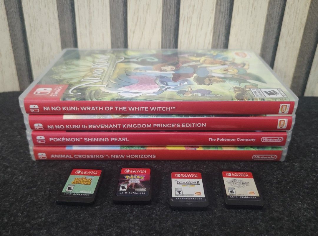 NINTENDO SWITCH GAMES (Category: Nintendo) located in Caloocan City. Submitted by RetroGuild (Listing ID 1465884274, Image 3). Description: ✨ NINTENDO SWITCH GAMES 🪙 PRICELIST: • ANIMAL CROSSING: NEW HORIZON - ₱1,699 • POKEMON SHINING PEARL - ₱1,499 • NI NO KUNI WRATH OF THE WHITE WITCH - ₱1,299 • NI NO KUNI II: REVENANT KINGDOM - PRINCE'S EDITION - ₱1,399 📝 IMPORTANT NOTES: • Original/Genuine Games • Tested and in Good Working Condition • Comp