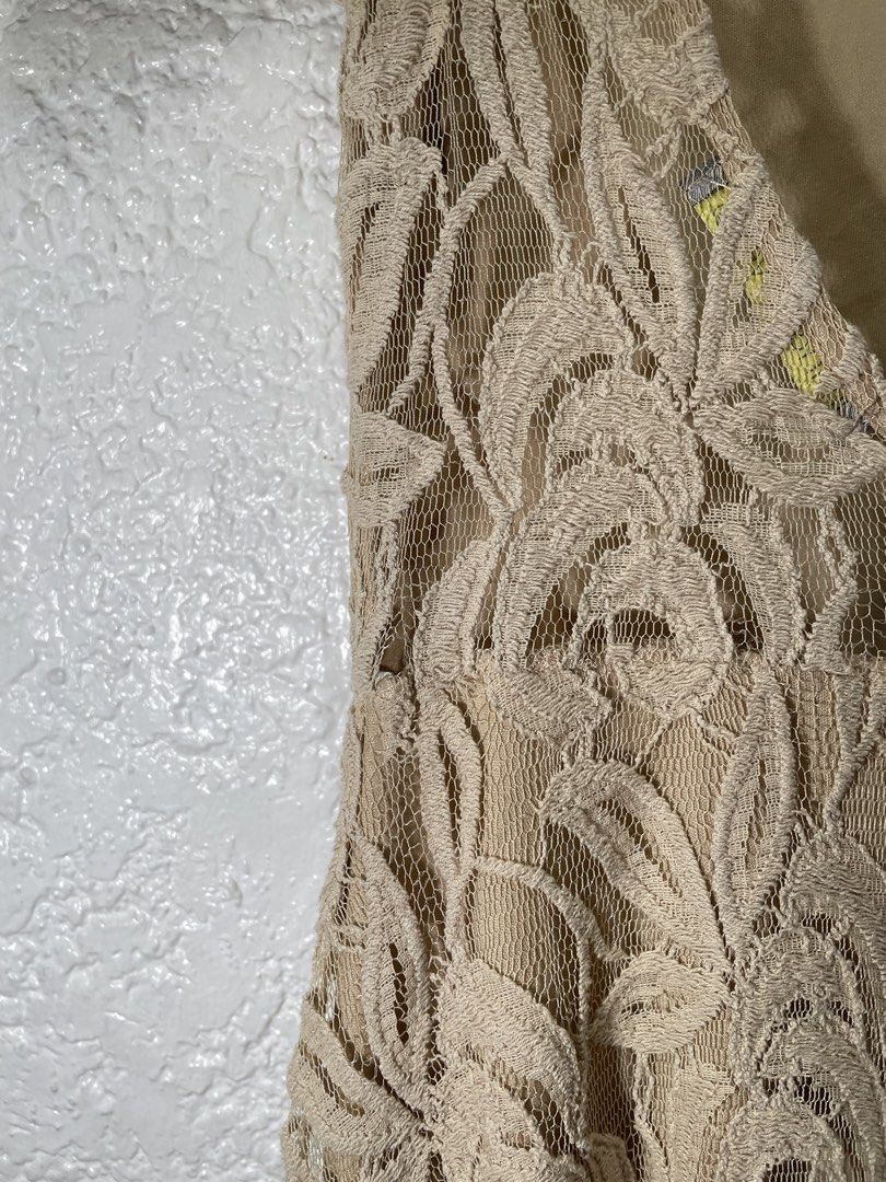 Nude lace dress (Category: Dresses) located in Paranaque City. Submitted by mansiii (Listing ID 1465834048, Image 3). Description: - has double lining - there’s a small hole but barely noticeable - double lining - low back design - has hidden zipper at the back.