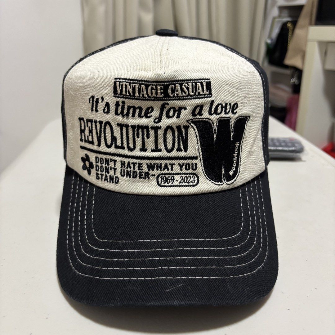 OGARP Baseball Cap W/ Leather strap (Category: Caps & Hats) located in Quezon City. Submitted by grailph (Listing ID 1465882395, Image 1). Description: - Brand/Model: OGARP Vintage Casual Cap - Colorway: Black and off-white - Material: 100% cotton for all-day comfort - Design: Front graphic embroidery and peace sign embroidery on the back - Closure: Adjustable brown leather strapback with metal buckle - Details: Original Garment Project inside ta