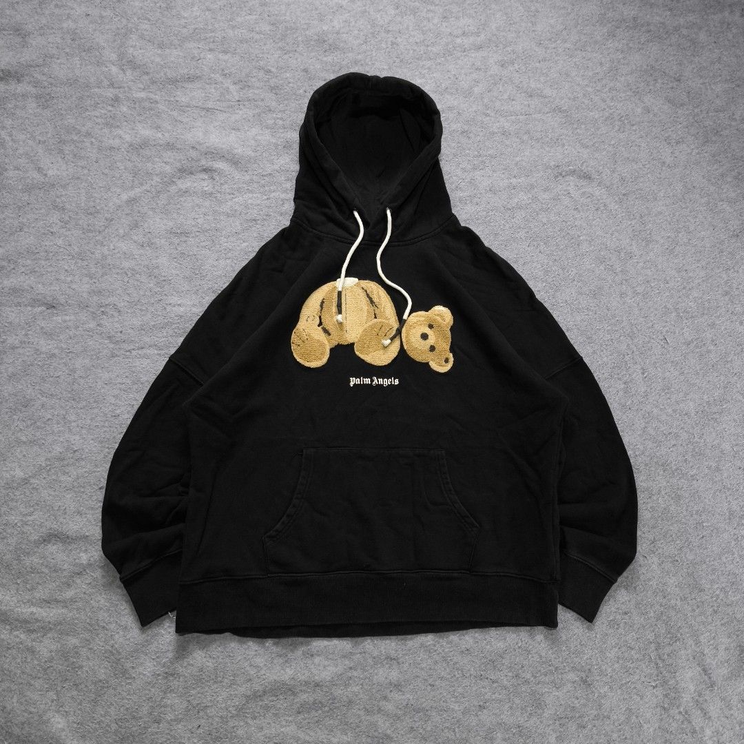 Palm Angels Bear Hoodie (Category: Hoodies) located in Manila. Submitted by shykes_26 (Listing ID 1465760437, Image 1). Description: Dimensions Width - 25 Length - 27 Size on tag - XL Issues - None.