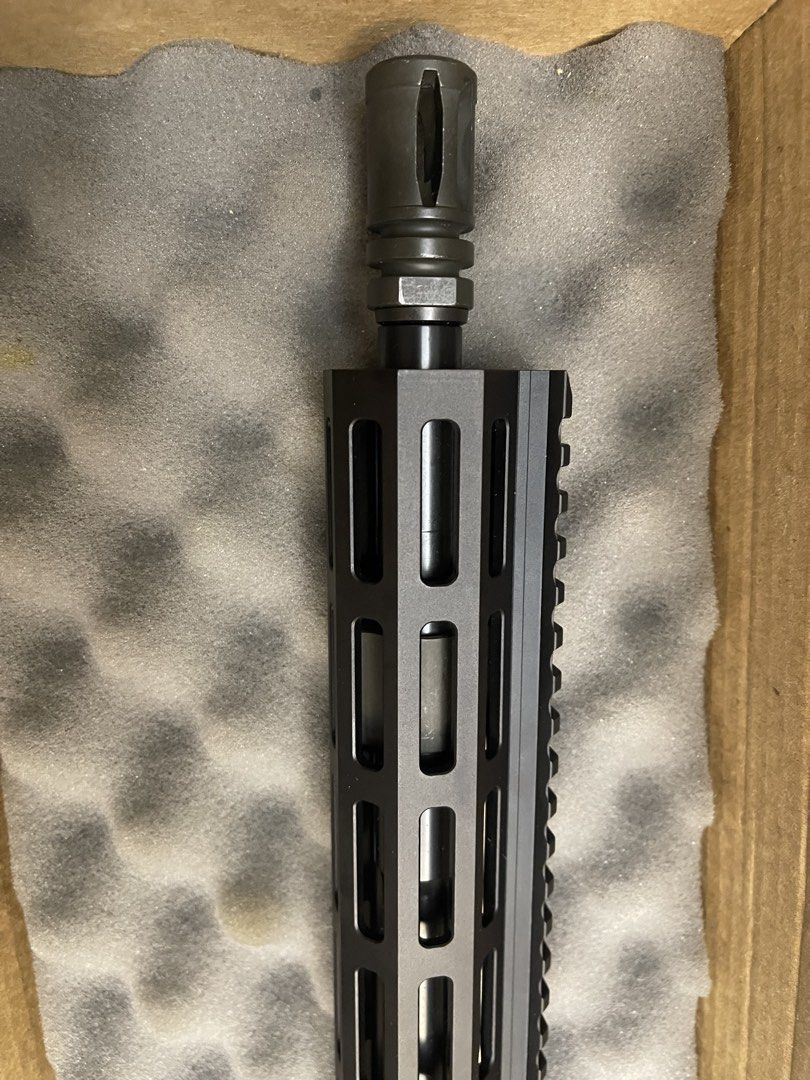 Palmetto State Armory AR-15 Upper Receiver Boxed (Category: Action & Battle Toys) located in Caloocan City. Submitted by John_73 (Listing ID 1465837300, Image 3). Description: - Brand: Palmetto State Armory - Condition: Brand new, never mounted or fired - Finish: Black - Rail: MLOK handguard - Muzzle: Flash hider attached - Packaging: Original factory box with foam inserts and warning stickers included.