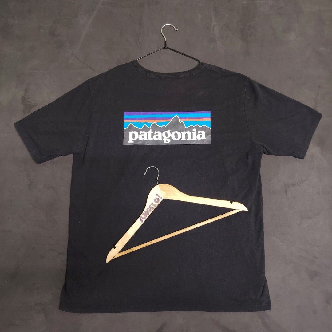 Patagonia Black Responsibili-Tee XL (Category: Tshirts & Polo Shirts ) located in General Santos City (Dadiangas). Submitted by angelodemegilloceballos (Listing ID 1465835292, Image 1). Description: -Pm me for more details & measurements - Brand: Patagonia - Size: XL (Regular Fit) - Color: Black - Design: Small white logo on chest, large colorful mountain graphic on back - Material: 50% recycled cotton, 50% recycled polyester - Condition: Soft, c