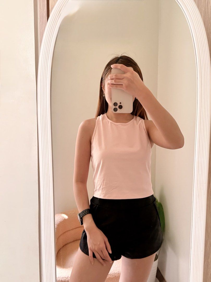 Pink sporty top (Category: Activewear) located in Quezon City. Submitted by kaye_oineza (Listing ID 1465930823, Image 1). Description: Sporty Top ✨ Small-Medium Cute ng color!! 🌸 .