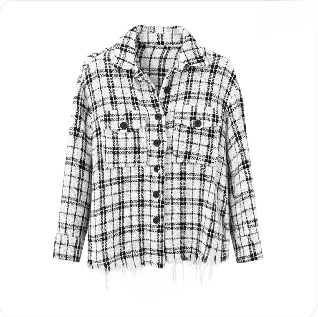 Plaid White Shirt Jacket (Category: Coats, Jackets and Outerwear) located in Quezon City. Submitted by mlbrncv (Listing ID 1465900894, Image 1). Description: .