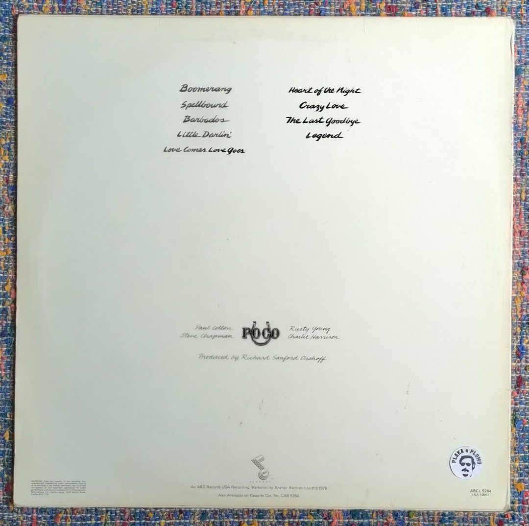 Poco - Legend LP Vinyl Record (Category: Vinyls) located in Quezon City. Submitted by plaka.o.plomo (Listing ID 1465806120, Image 2). Description: Artist(s) : Poco Album : Legend Year : 1978 Media : VG+ Color : Black Sleeve : VG+ No. : 1x Vinyl Size : 12" RPM : 33 Country : UK Catalog No. : ABCL 5264 Tracklist : - Side 1 1. Boomerang 3:48 2. Spellbound 5:13 3. Barbados 3:31 4. Little Darlin' 3:47 5. Love Comes Love Goes 3:55 - Side 2 1. Heart Of 