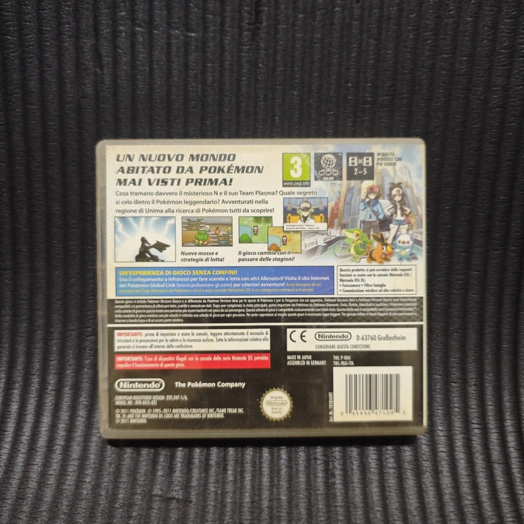 Pokemon White DS Game Authentic (ITA Region) (Category: Nintendo) located in Quezon City. Submitted by shopme_gadget30 (Listing ID 1465923084, Image 2). Description: kindly read the details first for sale fixed price Good Condition tested and working with Case and game card only compatible to Nintendo 3ds/DS ITA region (Italian Language Only) Rare Game qc area meet up: sm north shipping fee must shoulder by the buyer via lalamove or grab payment: