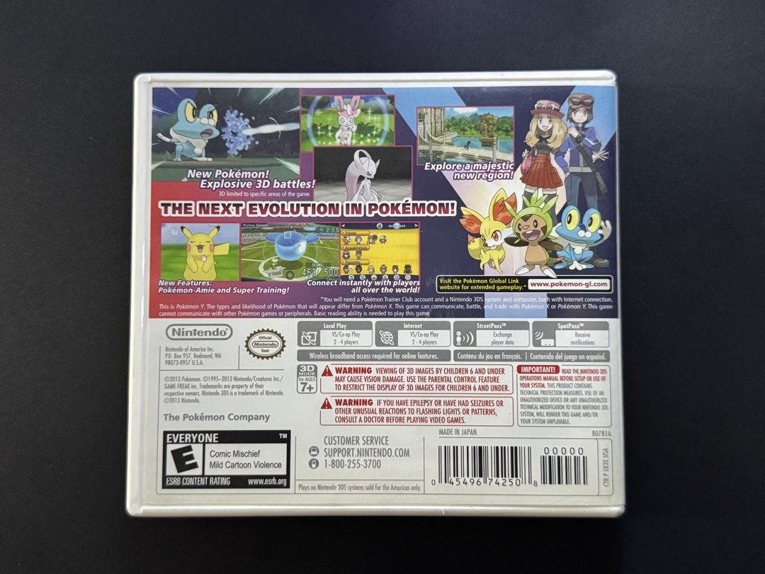 Pokemon Y for Nintendo 3DS (Category: Nintendo) located in Quezon City. Submitted by chicob. (Listing ID 1465789556, Image 2). Description: For sale -Pokemon Y for Nintendo 3DS. -Includes original game case and cartridge. -Tested and working properly For personal/courier pickup at the following locations only: - St. Luke’s Medical Center - Quezon City - Somerset Place, Manggahan Pasig City - UP Diliman (By schedule).