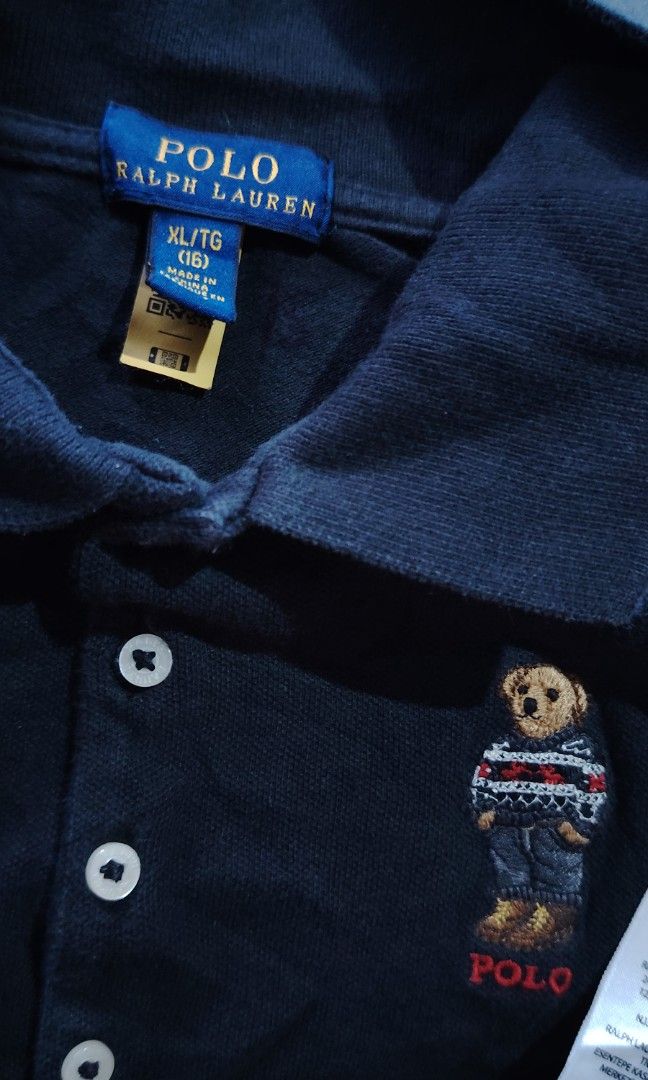 Polo Bear for Her (Category: Shirts) located in Manila. Submitted by nobleflower_f701b3 (Listing ID 1465870739, Image 2). Description: Polo Bear RL 16y Dark Grey / Charcoal Black Fits Teens / small SiMe-Med EUC 9.7/10 No issue Pre ❤️.