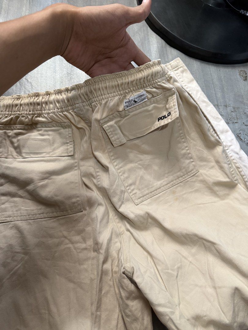 Polo Ralph Lauren (Category: Chinos) located in Cagayan de Oro. Submitted by twice.but.nice.blackmarket (Listing ID 1465765325, Image 2). Description: Polo Ralph Lauren Beige elastic-waist drawstring lounge pants or cotton chinos with the iconic pony logo embroidery Excellent condition Size : 28 up to 34 Adjustable waist drawstring Length 40.5.