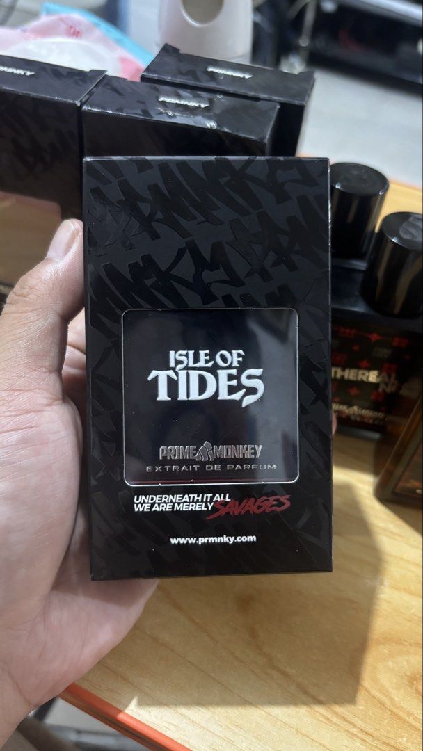 [PROTOTYPE] Prime Monkey Isle of Tides Extrait de Parfum (Category: Fragrance & Deodorants) located in Quezon City. Submitted by tristan.wav (Listing ID 1465871824, Image 2). Description: - Brand: Prime Monkey - Fragrance: Isle of Tides Extrait de Parfum - Size: 50ml (Black square bottle with matching box) - Condition: 2 Sprays Missing - Freebie: Includes a 1ml tester vial of Diptyque Orpheon Hemera Nox .