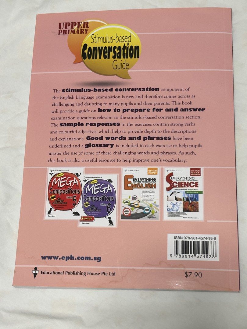 PSLE stimulus based conversation guide (Category: Assessment Books) located in Singapore. Submitted by 3421_2950 (Listing ID 1465875662, Image 4). Description: .