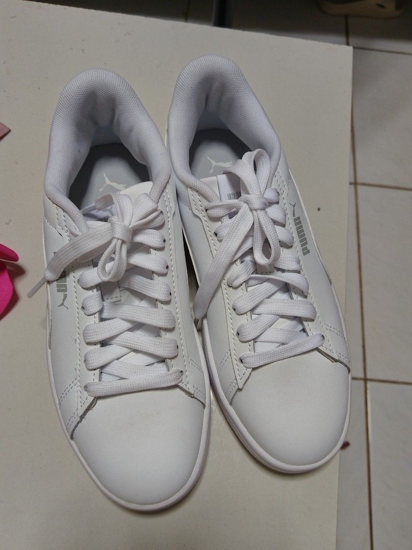 Puma White Casual Sneakers (Category: Sneakers) located in Pagsanjan. Submitted by closetfinds_marilyn (Listing ID 1465861918, Image 1). Description: ### PumaWhiteSneakers #puma #whitesneakers #sneakers #whiteshoes Brand new original Puma white sneakers without box. Bought from Kuwait 🇰🇼 **Classic Puma White Sneakers – Clean & Versatile** 👟Step up your everyday style with these classic **Puma white sneakers**. Featuring a clean all-white desig