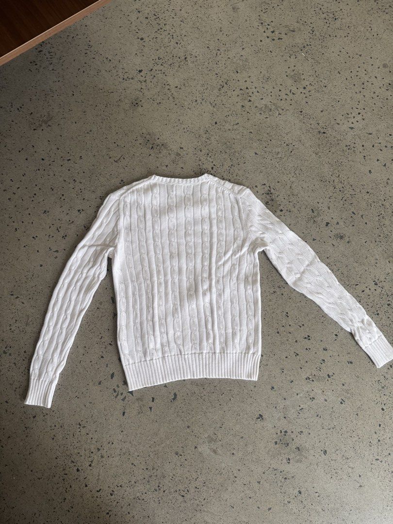 Ralph Lauren Cable-Knit Cotton Sweater (Category: Coats, Jackets and Outerwear) located in Quezon City. Submitted by mckdonaldssss (Listing ID 1465892383, Image 2). Description: WORN ONCE NO FLAWS NO STAINS Can DM me for authentication.