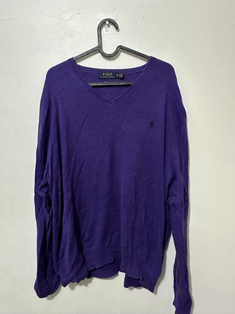 Ralph Lauren Purple Sweater (Category: Longsleeves) located in Quezon City. Submitted by andyclave (Listing ID 1465841337, Image 1). Description: Size L-XL RFS: decluttering.