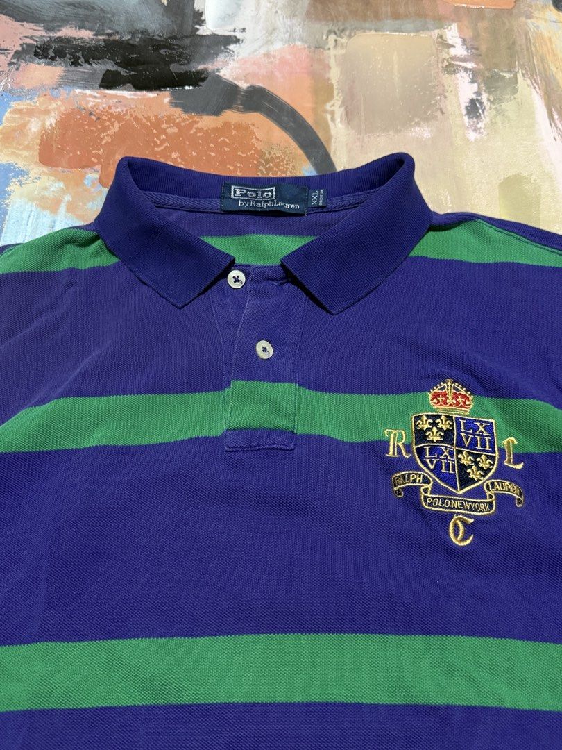 Ralph Lauren stipe polo shirt (Category: Tshirts & Polo Shirts ) located in Las Pinas. Submitted by thrftmnl. (Listing ID 1465896029, Image 2). Description: Ralph Lauren stripe Size: XXL on tag (fits Large) Dimes Width: 22 Length: 27 Issue: none.