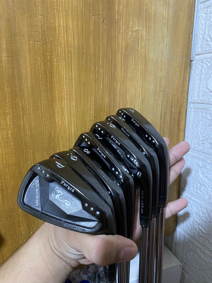 Rare Japanese Forged Iron Set (Category: Golf) located in Makati City. Submitted by issa124 (Listing ID 1465889793, Image 2). Description: Dance With Dragon FORGED Iron Set 4-PW Right hand - Regular+ flex Project X Rifle Flighted 5.5 shaft SuperStroke grip Rare Japanese forged iron set from Dance With Dragon, 4-PW. 4 iron is equipped with Golf Pride MCC +4 Standard Iron set is in good condition, signs of usage like scratches and marks. Grips are 