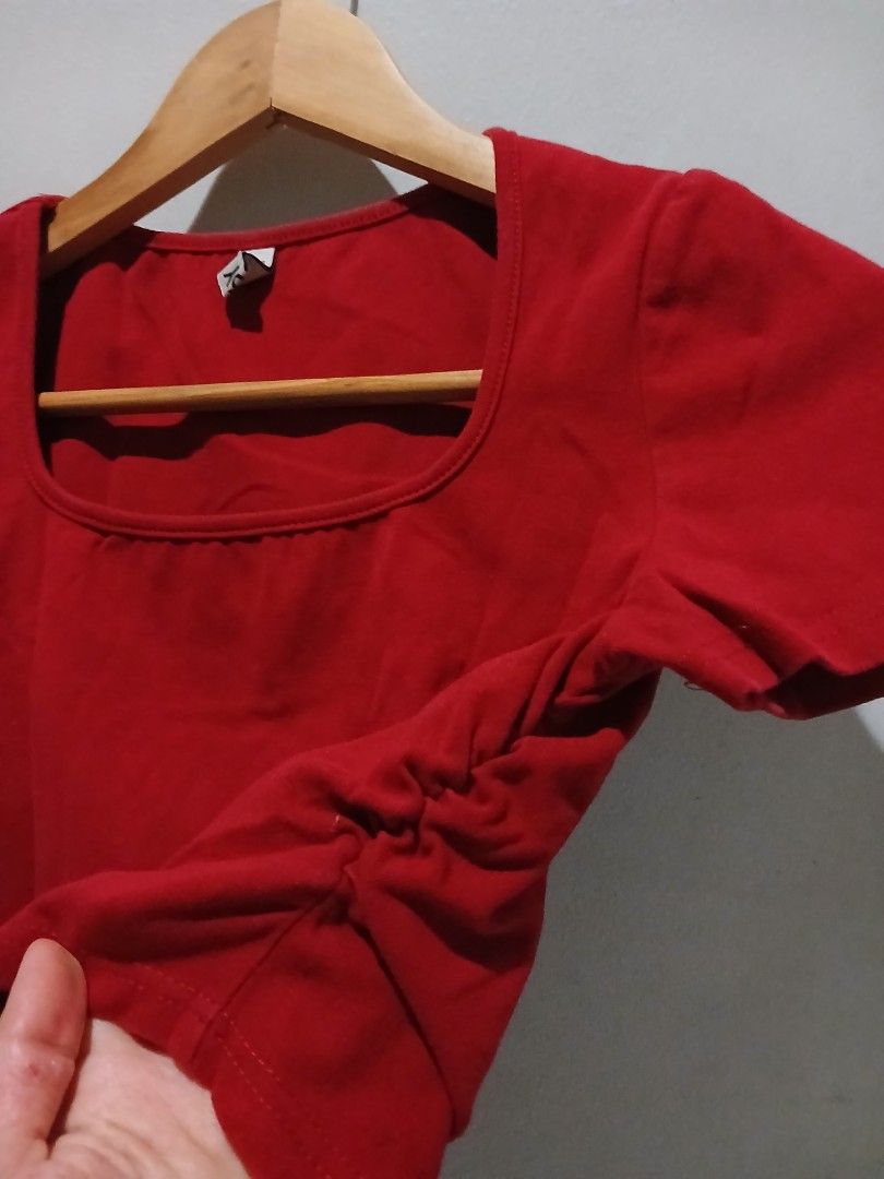 Red Crop Top (XS-S) (Category: Shirts) located in Pasig City. Submitted by carmelaelizalde (Listing ID 1465920605, Image 2). Description: up to 34 bust [BUY4 +1FREE] check my page for more sale items.