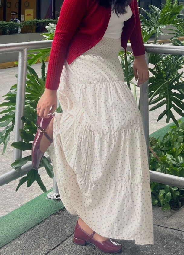 Red doll shoes (Category: Flats & Sandals) located in Pasig City. Submitted by asiaimnida (Listing ID 1465933316, Image 2). Description: - Style: Burgundy patent Mary Jane with square toe and low block heel - Details: Slim buckled ankle strap, white inner sole with gold logo - Condition: Worn a few times, minimal wear on inner soles - Perfect for: Vintage outfits, long skirts, and everyday chic.