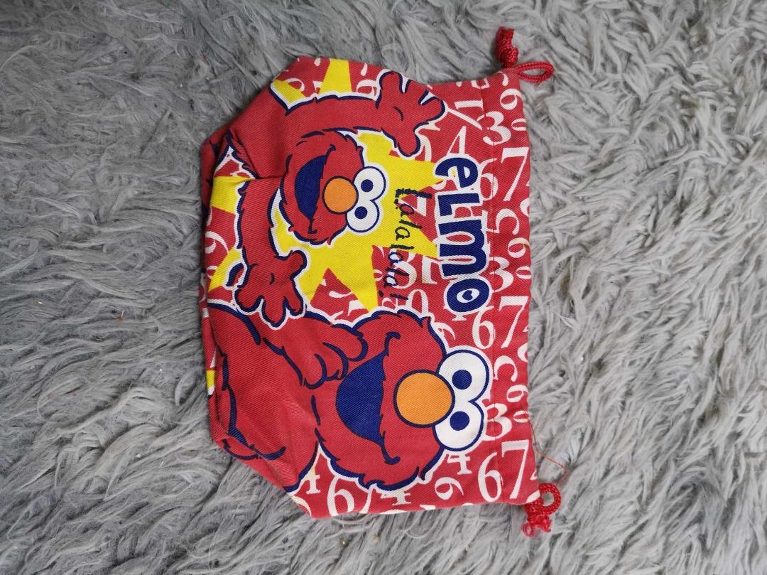 Red Elmo With Red String Pouch (Category: Purses & Pouches) located in Santa Cruz. Submitted by jmy_surplus.2 (Listing ID 1465894861, Image 3). Description: Size ; L - 6.6 W - 8.4 Color ; Red Type ; Pouch Brand ; No brand Material ; Nylon Style ; Red Drawstring Pouch LR 129 JMY 5 Batch #224.
