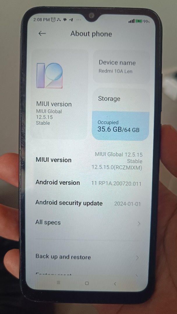 Redmi 10A (Category: Android Others) located in Caloocan City. Submitted by ramses24 (Listing ID 1465813438, Image 2). Description: maayos po ito.