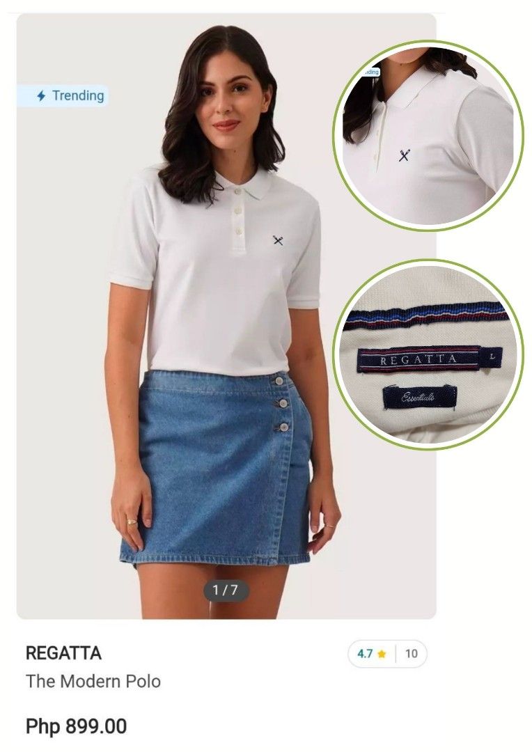 REGATTA The Modern Polo White (Category: Shirts) located in Caloocan City. Submitted by Geline (Listing ID 1465910704, Image 1). Description: ‼️SALE ORIGINAL‼️ ‼️SALE ORIGINAL‼️ 📌Prices and sizes nasa caption ng picture 📌Personal clothes, alaga, pwede sa maarte 📌On hand 📌Color may appear darker/lighter in actual due to lighting 📌Any loss or damages during shipment is no longer the seller's responsibility ‼️ Strictly NO CANCELLATION ‼️ NO RET