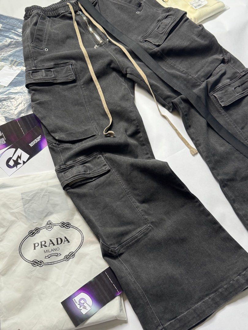 Rick Owens DRKSHDW Double Cargo Belas Pants (Category: Jeans) located in Manila. Submitted by godspeedmnl (Listing ID 1465793412, Image 3). Description: Rick Owens DRKSHDW Double Cargo Belas Pants 5,589PHP / Size: XS Waist: 28 up to 34inch (Feel free to message me for additional photos.) Package Included: • Rick Owens DRKSHDW Double Cargo Jumbo Belas Pants x 1 • GodspeedMnl Paper Bag • Free waterproof stickers! - These free waterproof stickers ca