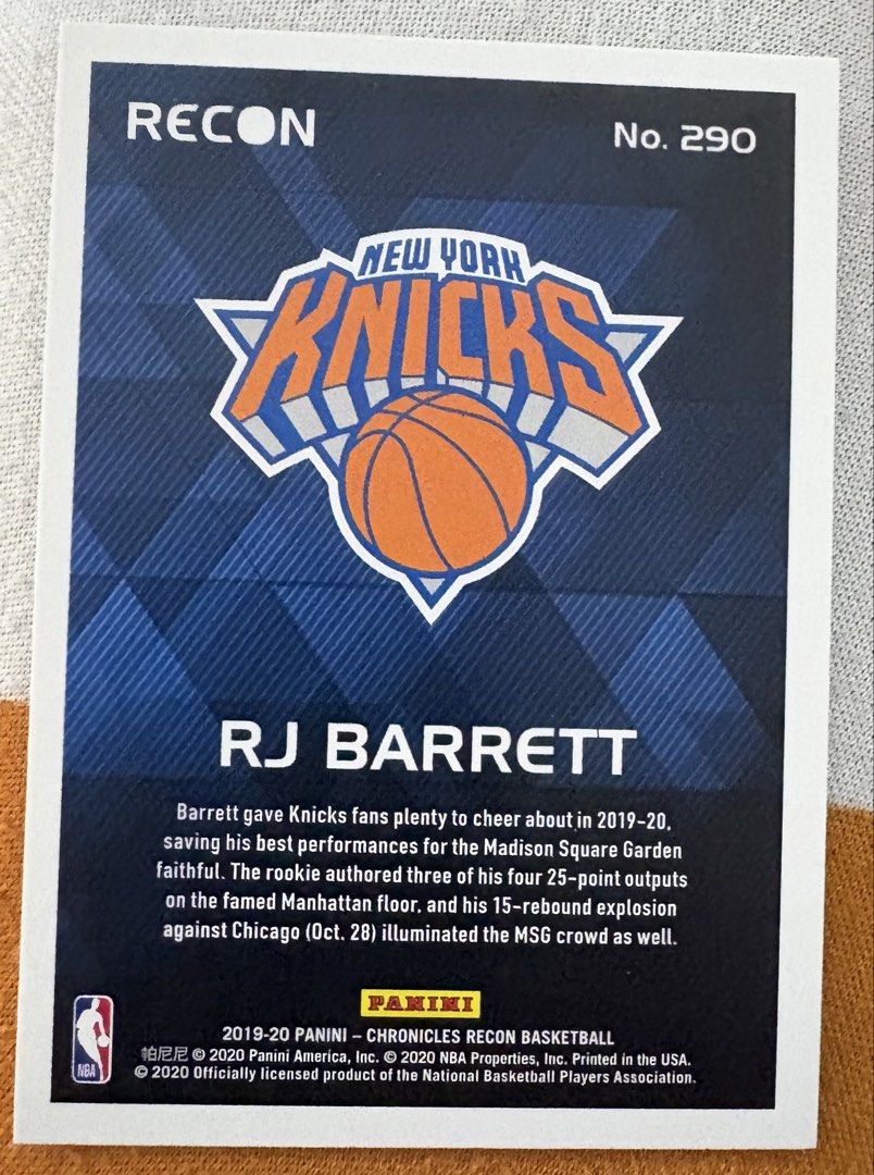 RJ Barrett 290 (Category: Raw Singles) located in Manila. Submitted by steadycards80 (Listing ID 1465799168, Image 2). Description: Rookie card.