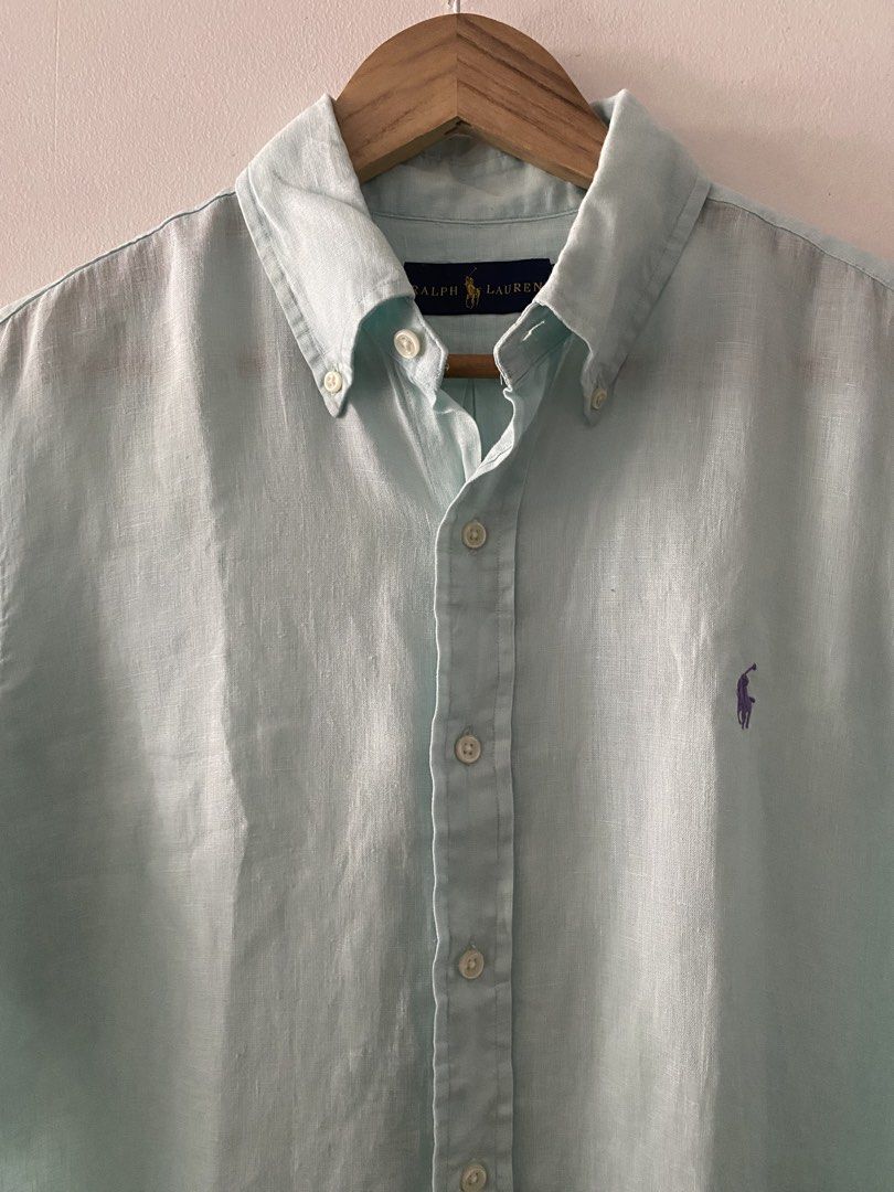 RL Pastel Blue Short Sleeve Button Down (Category: Tshirts & Polo Shirts ) located in Quezon City. Submitted by rlphvncntbs (Listing ID 1465952566, Image 2). Description: RL Pastel Blue Short Sleeve Button Down Size: Medium Measurements: 22" x 30" Excellent Condition ₱2,500 + SF (Negotiable).