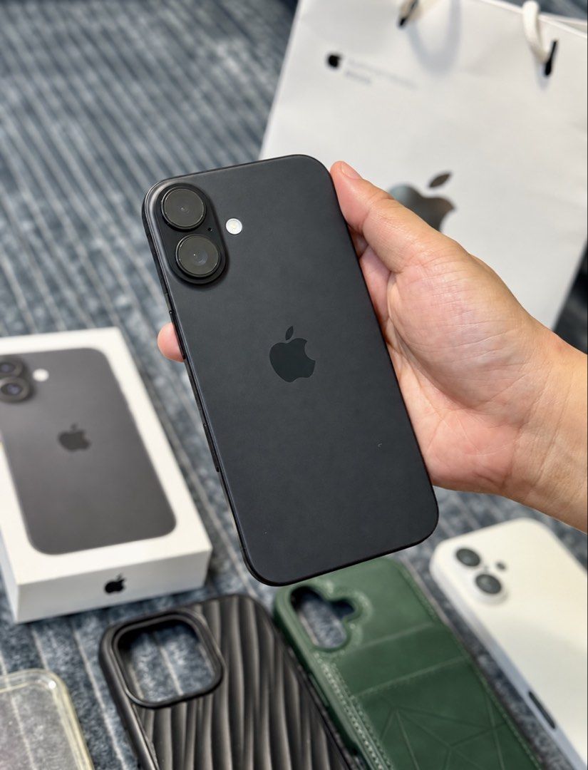 Rush Iphone 16 256GB (Category: iPhone 16 Series) located in Makati City. Submitted by newhawk_40af83 (Listing ID 1465940327, Image 2). Description: • With receipt • No dents / No scratches • Super pristine condition • Factory unlocked • No Sim Restriction • 100% Battery Health • Around 100 cycle count only • Complete package / With 7 cases / Original cable + Apple adapter • No history of repair or whatsoever / Check all you want / No problem • A