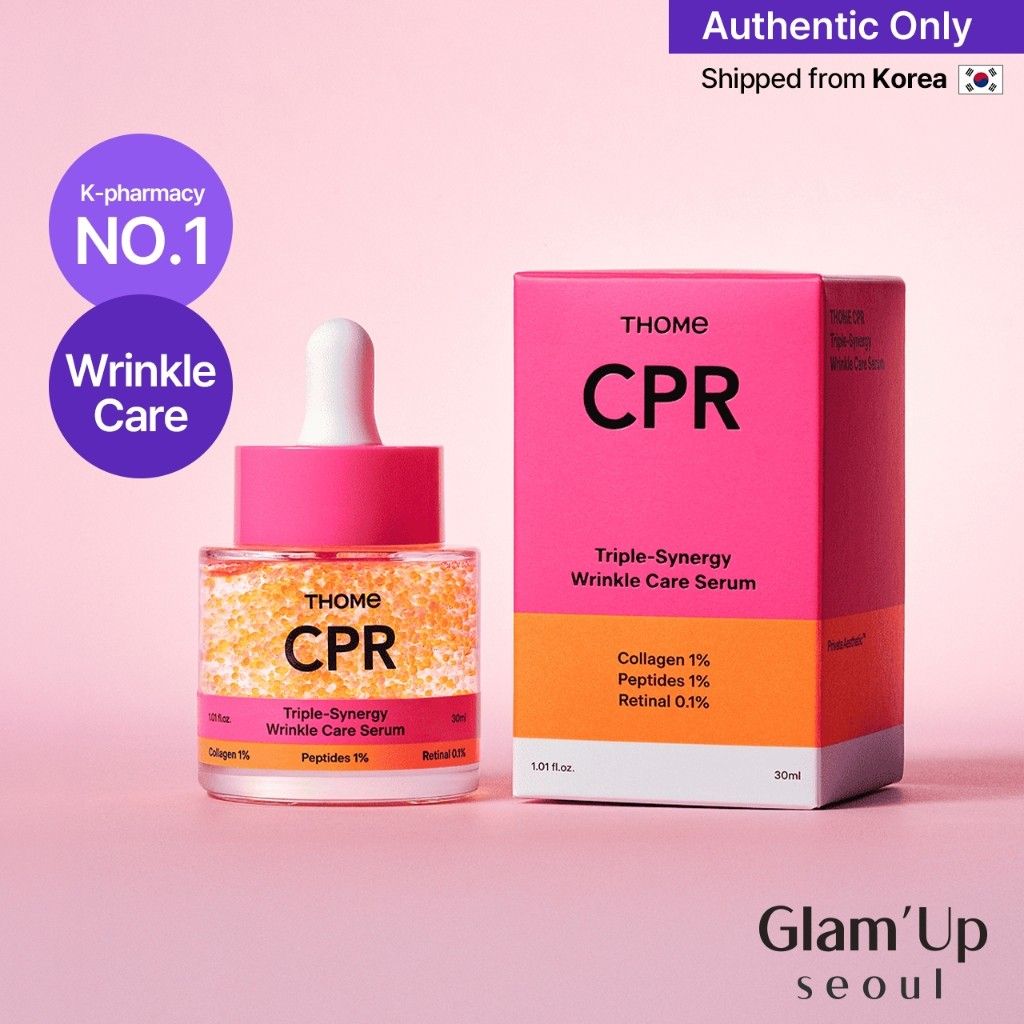 [S KOREA] THOME CPR Triple Synergy Wrinkle Care Serum 30ml (Category: Face Care) located in Singapore. Submitted by nofrillsfactoryoutlet (Listing ID 1465796668, Image 2). Description: 100% Authentic and Brand New Sealed. Direct import from Seoul, South Korea ! ⭐Brand : THOME ⭐Type : CPR Triple Synergy Wrinkle Care Serum 30ml ⭐Meet Up: Kadaloor LRT / Punggol MRT ⭐Postage : Smartpac to letterbox Thome CPR Triple-Synergy Wrinkle Care Serum is an ad
