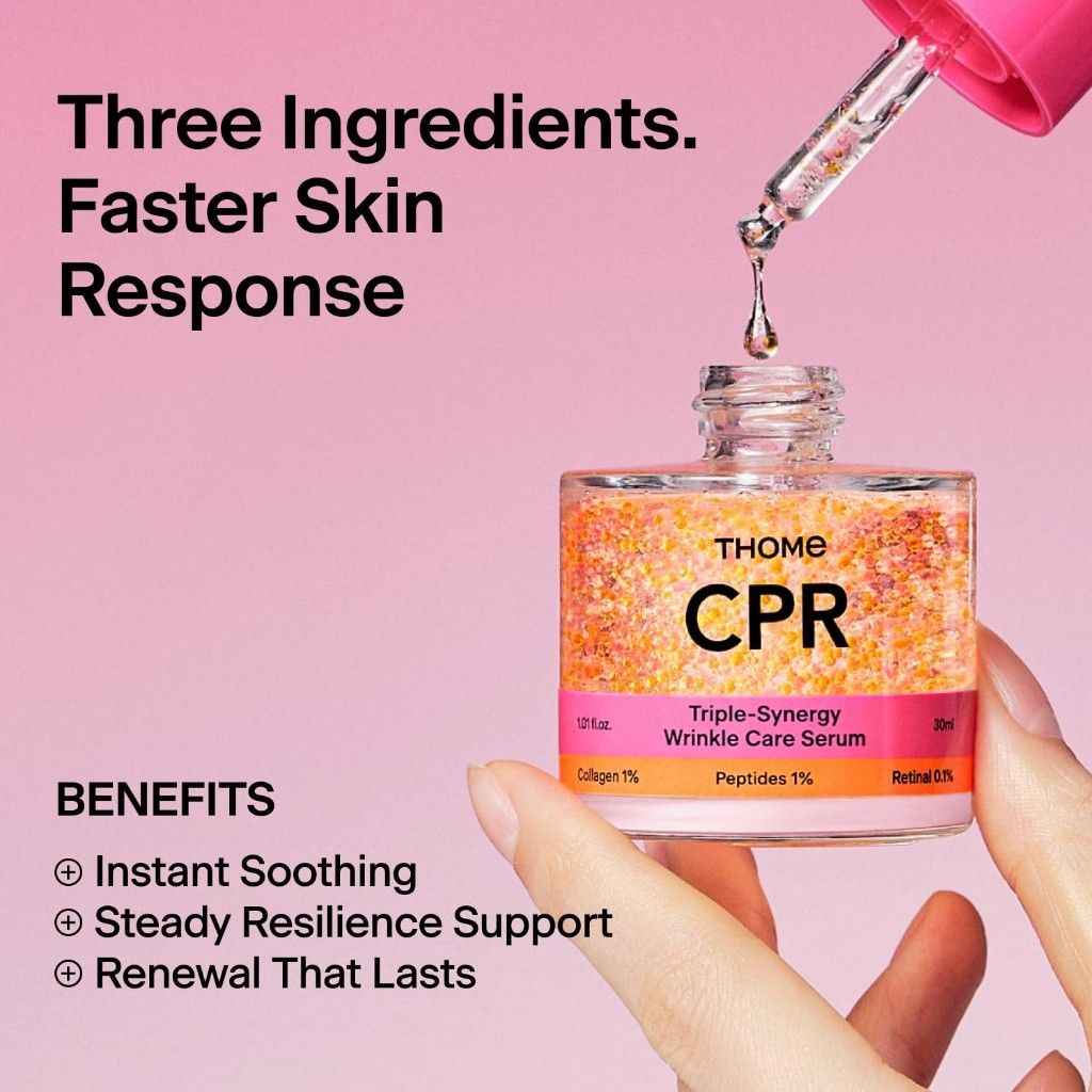 [S KOREA] THOME CPR Triple Synergy Wrinkle Care Serum 30ml (Category: Face Care) located in Singapore. Submitted by nofrillsfactoryoutlet (Listing ID 1465796668, Image 10). Description: 100% Authentic and Brand New Sealed. Direct import from Seoul, South Korea ! ⭐Brand : THOME ⭐Type : CPR Triple Synergy Wrinkle Care Serum 30ml ⭐Meet Up: Kadaloor LRT / Punggol MRT ⭐Postage : Smartpac to letterbox Thome CPR Triple-Synergy Wrinkle Care Serum is an a