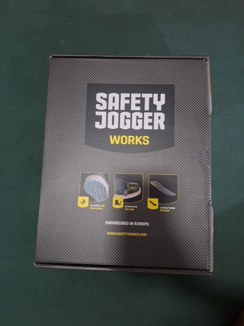Safety Jogger Shoes (Category: Boots) located in Marikina City. Submitted by everbloom28 (Listing ID 1465880426, Image 1). Description: FOR SALE: Safety Jogger Shoes - Colorway: Black and grey - Size: EU 41 - Condition: Brand new, unworn, comes in original patterned box with yellow tag attached - Safety: Protective toe cap and certified slip resistance - Comfort: Comfortable footbed with built-in heel support Reason for selling: Wrong Size Price: